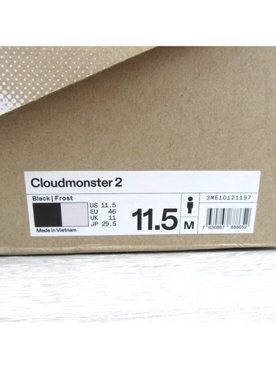 ON Cloudmonster  2 Athletic Running Shoes Men\'s Size 11.5 Black White NEW main image 4
